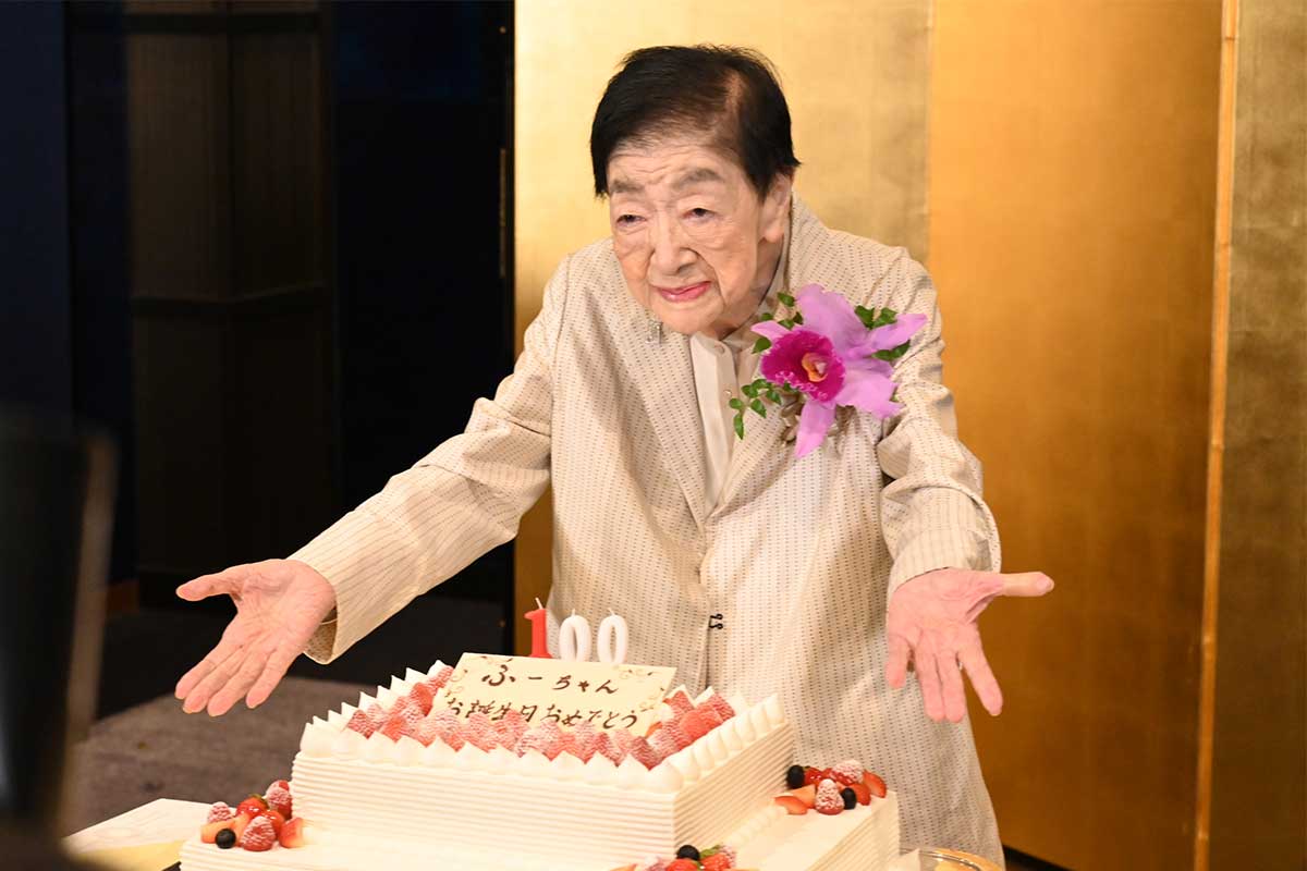 取材会に出席した石井ふく子さん【写真：ENCOUNT編集部】