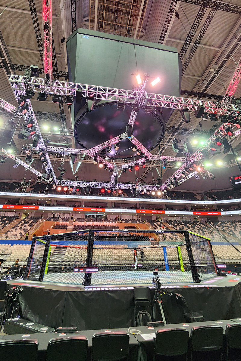 UFCが行われた上海オリエンタルスポーツセンターはとても寒かった【写真:ENCOUNT編集部】