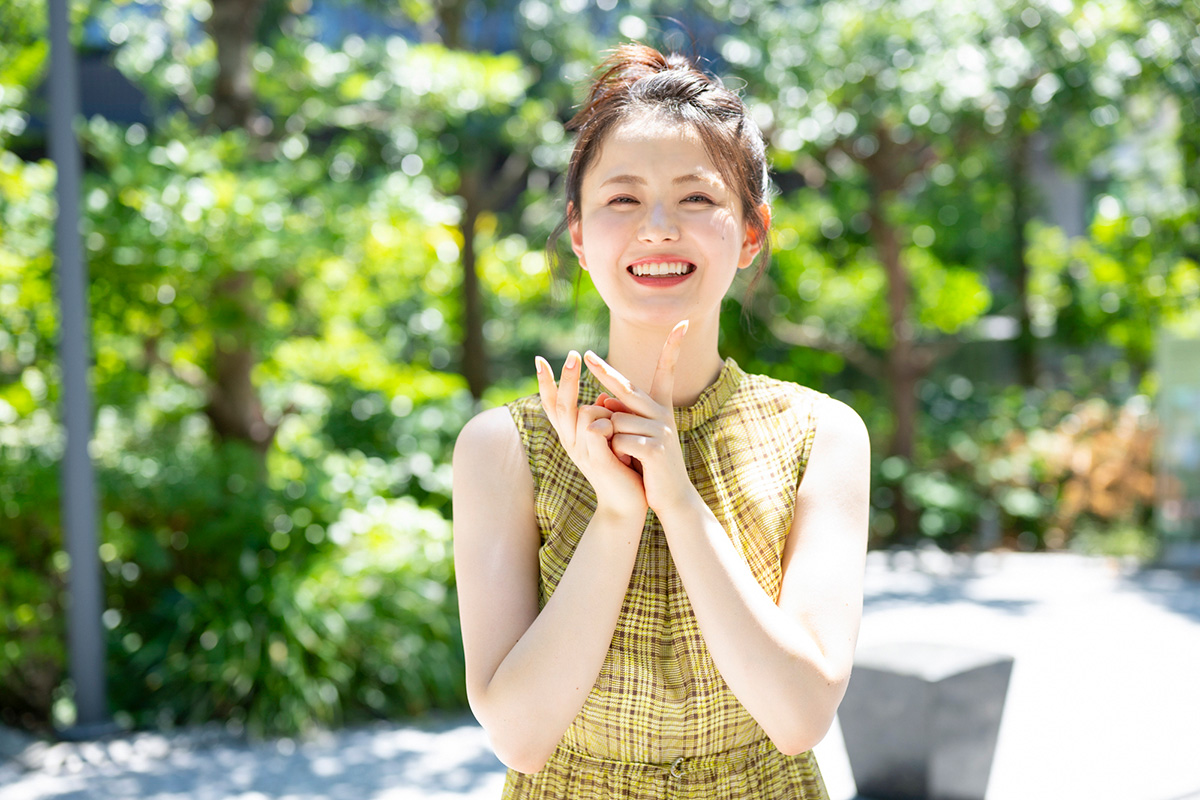 撮影中も多彩な表情を披露した園田あいか【写真:舛元清香】