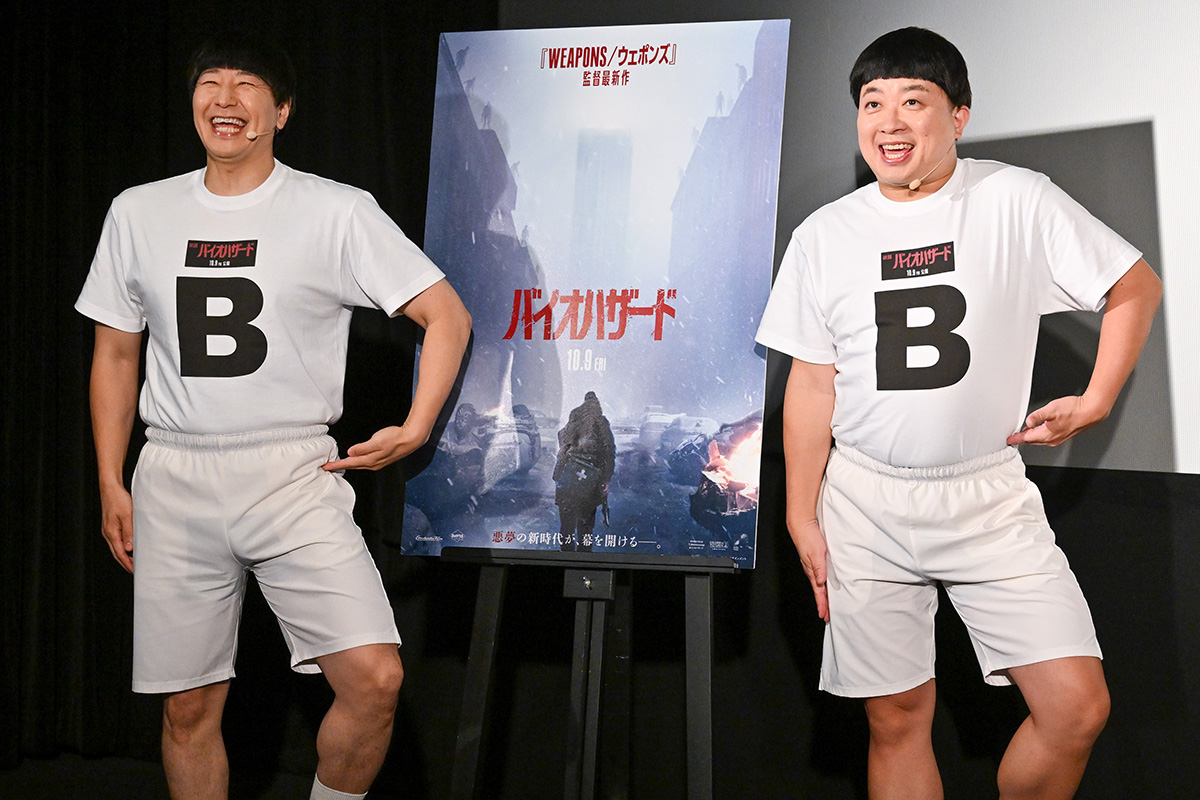 イベントに出席したチョコレートプラネットの長田庄平（左）と松尾駿【写真：ENCOUNT編集部】