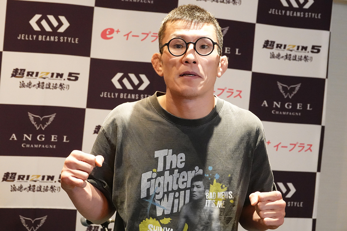 記者会見に登壇した青木真也【写真：ENCOUNT編集部】
