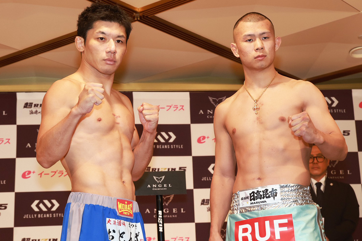 第4試合で激突する斎藤裕(左)とYA-MAN【写真:山口比佐夫】