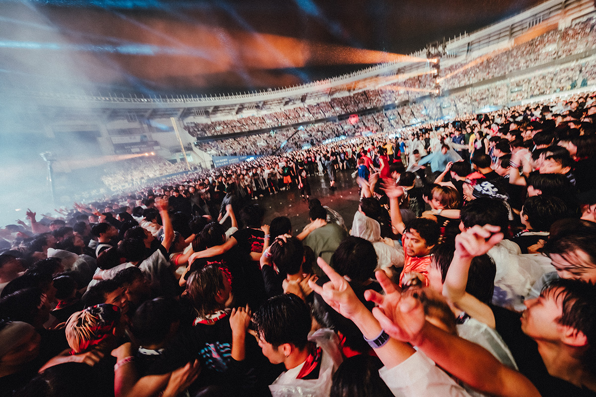 ZOZOマリンスタジアムとは思えぬ光景が広がった【写真：Kosuke Ito】