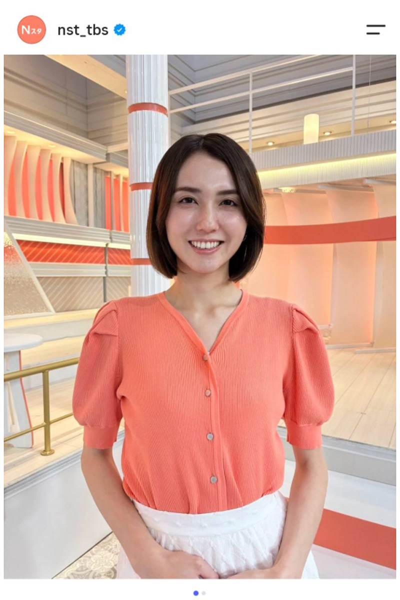 山形純菜アナウンサー【写真:インスタグラム(@nst_tbs)より】