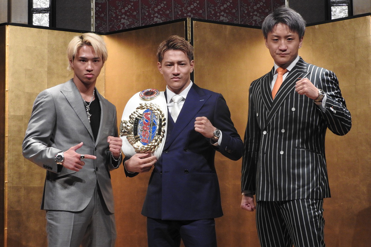会見に出席した笠原友希、龍聖、南原健太（左から）【写真：ENCOUNT編集部】