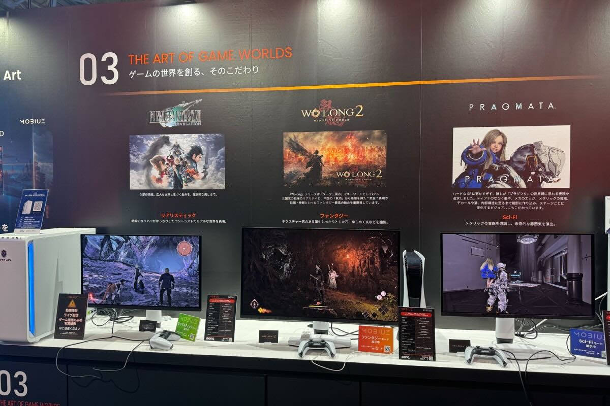 BenQブースでは高性能モニターの力を実感できる【写真：ENCOUNT編集部】