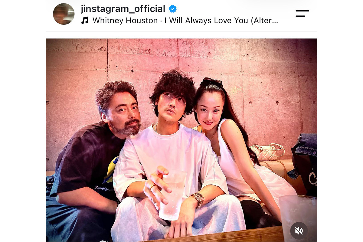 赤西仁の実際の投稿【写真:インスタグラム(@jinstagram_official)より】