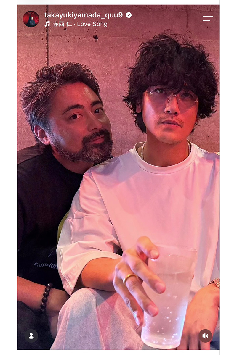 山田孝之の実際の投稿【写真：インスタグラム（＠ takayukiyamada_quu9）より】