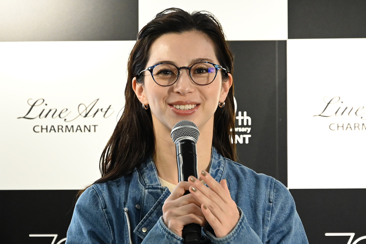 取材会に出席した中条あやみ【写真：ENCOUNT編集部】