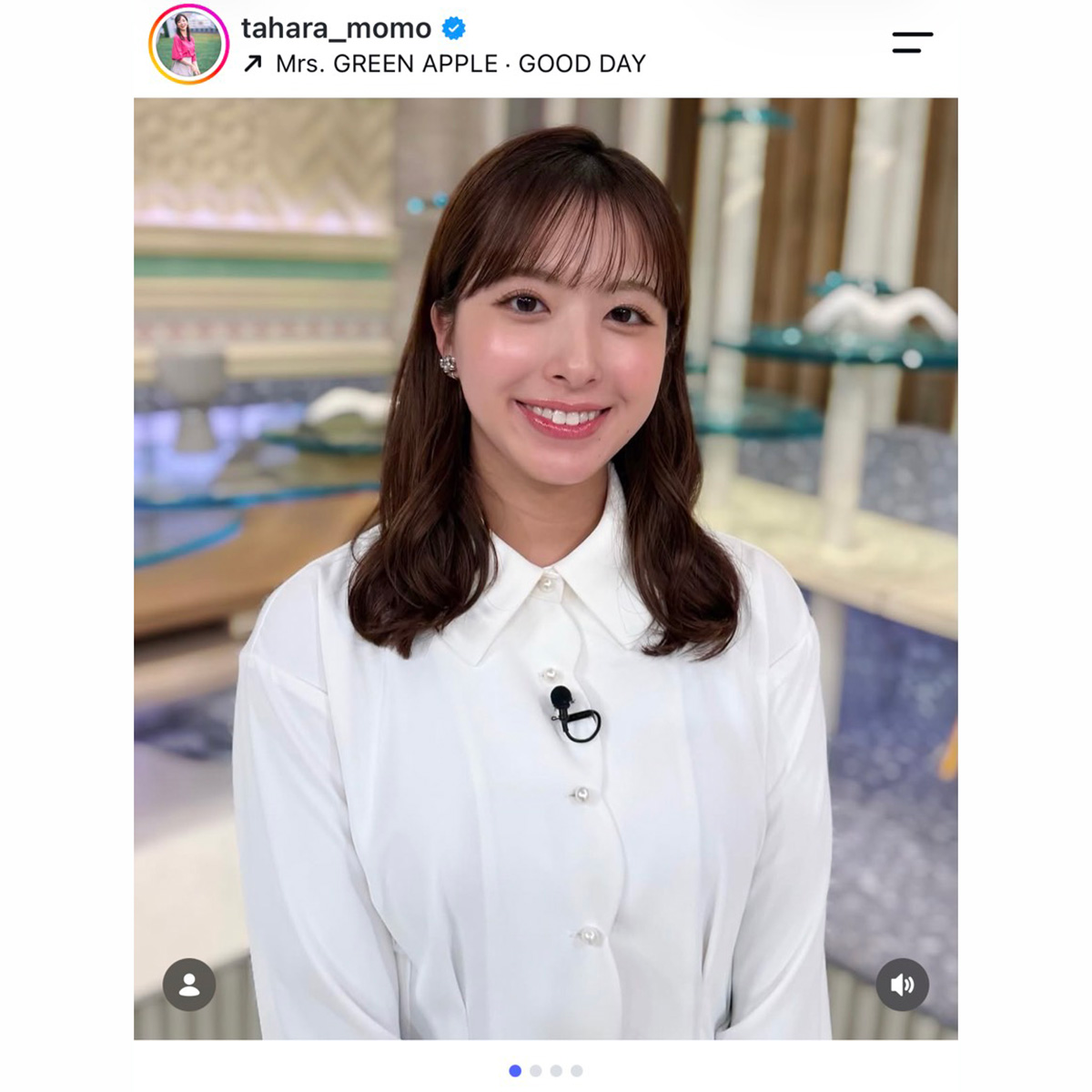 テレビ朝日の田原萌々アナウンサー【写真：インスタグラム（＠tahara_momo）より】