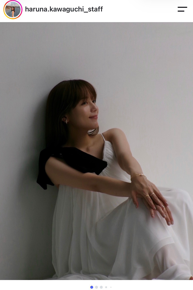 川口春奈のオフショットが公開【写真：インスタグラム（@haruna.kawaguchi_staff）より】