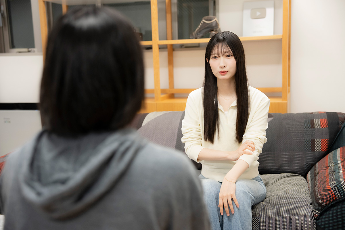 インタビューに応じた萩原心花【写真：増田美咲】