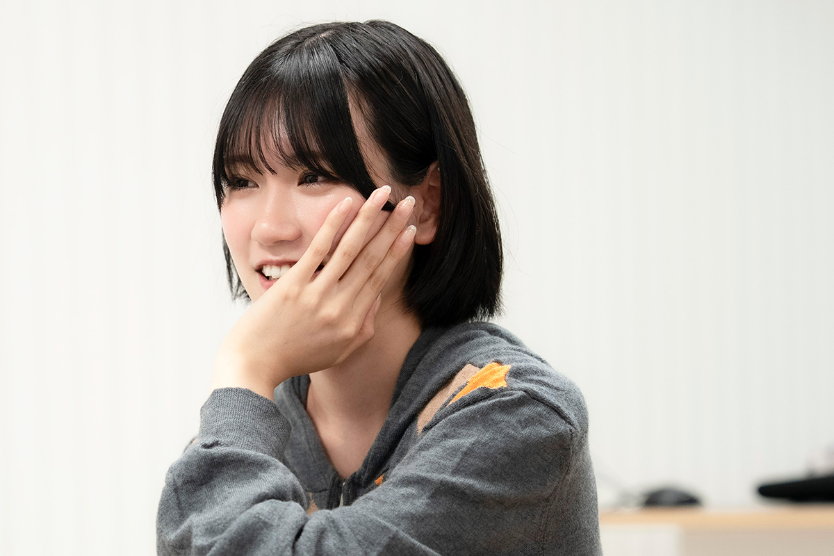 インタビュー中に涙を流した柳堀花怜【写真：増田美咲】